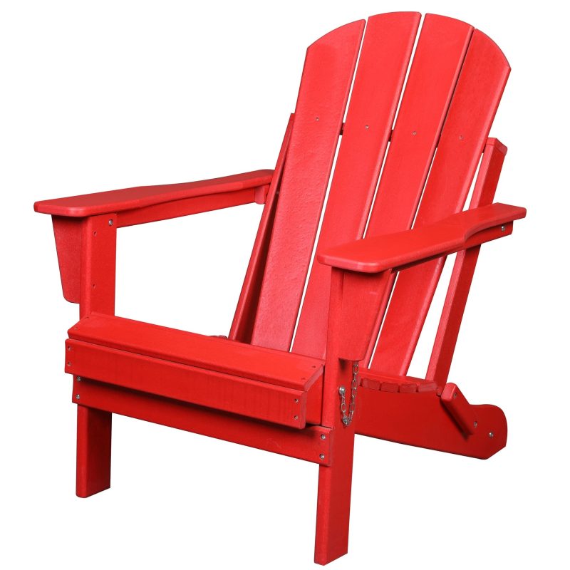 All-Weather Folding Adirondack Chair - Red