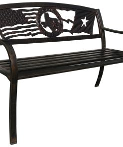 Flags Over Texas Garden Bench