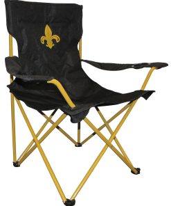 Fleur-de-lis Black Folding Lawn Chair