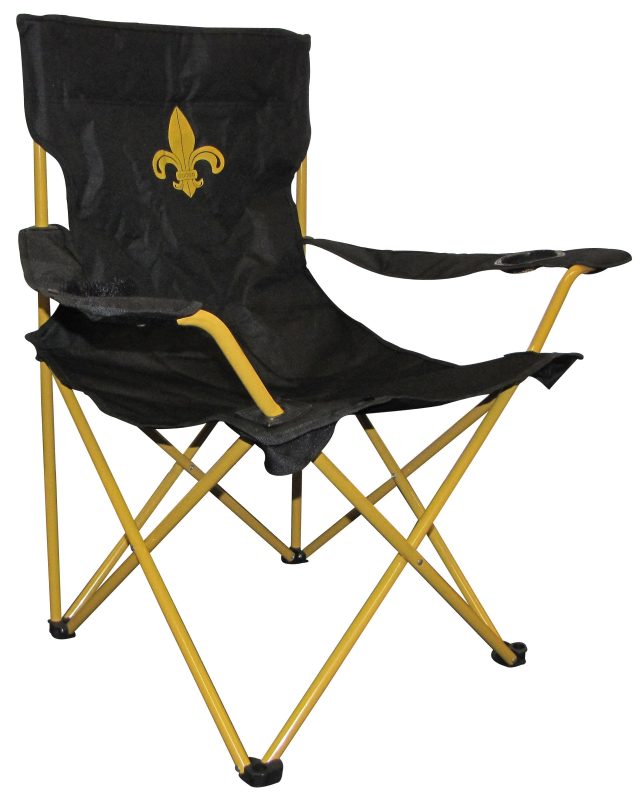 Fleur-de-lis Black Folding Lawn Chair