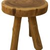 Teak-Log End Table