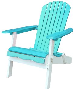 Turquoise and White Folding Adirondack Chair